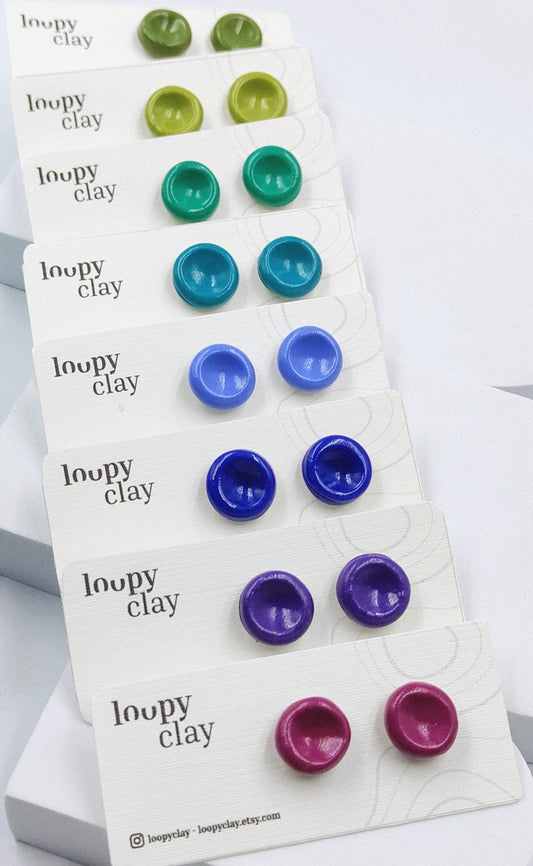 Orecchini a bottone dots - Loopy Clay