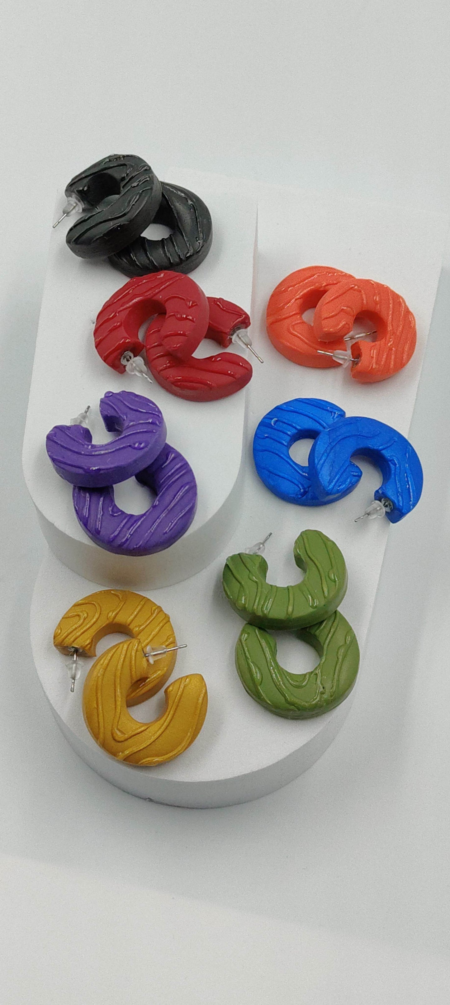 Orecchini a cerchio pop loop - Loopy Clay