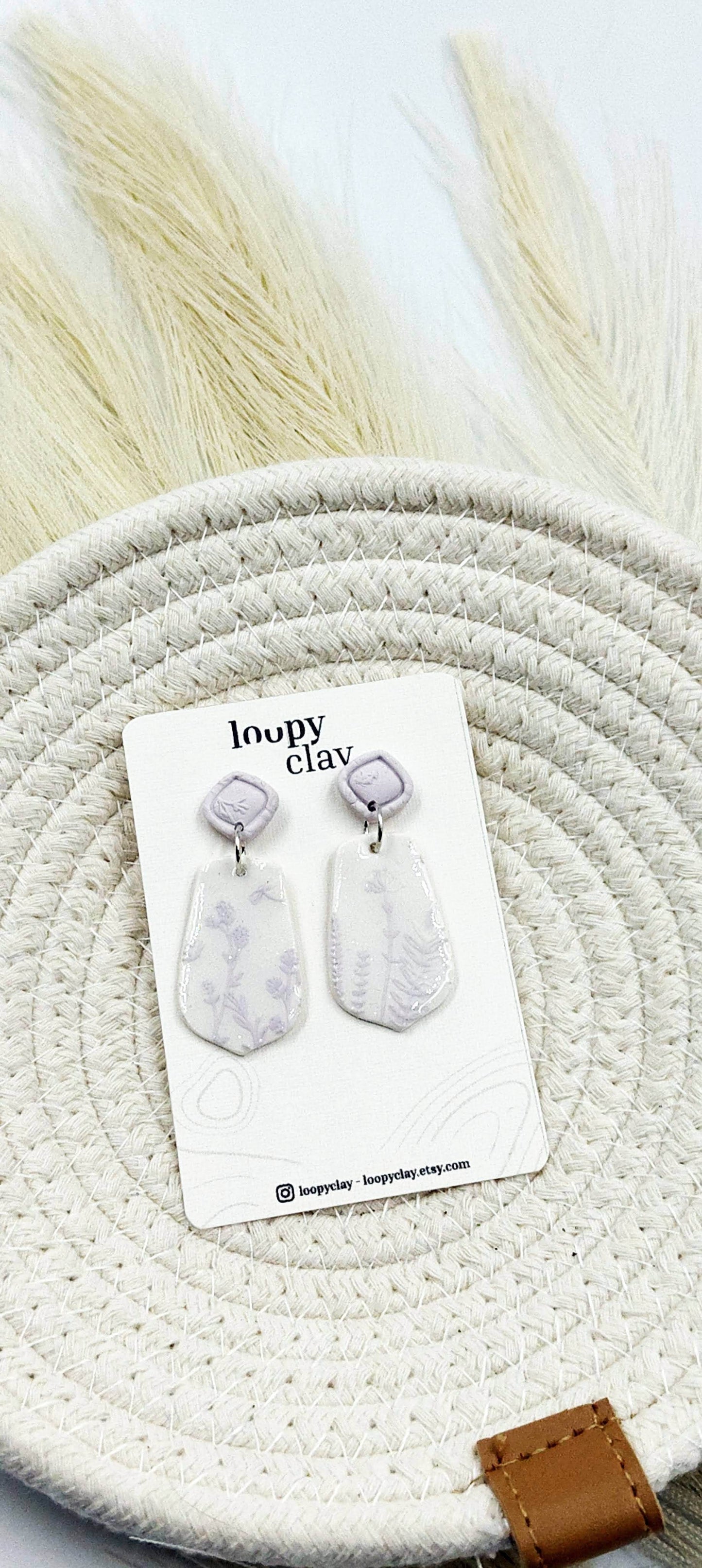 Orecchini pendenti Eleganza Bianca - Loopy Clay