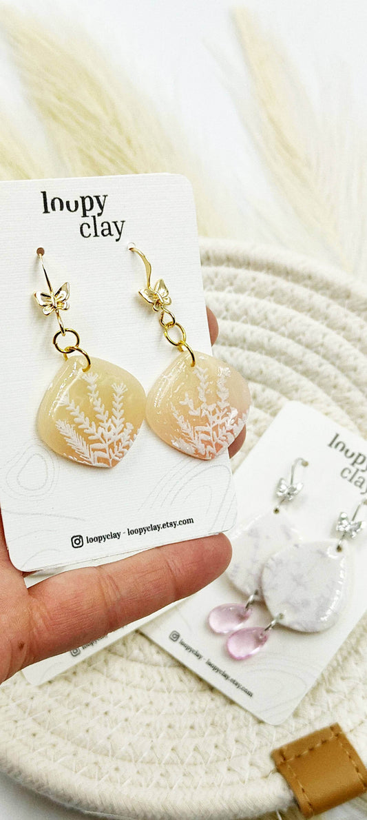 Orecchini pendenti Eleganza Bianca - Loopy Clay