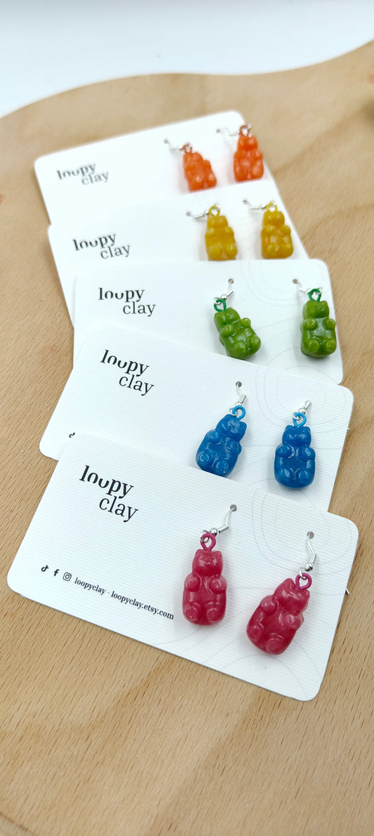 Orecchini orsetti gommosi: un classico intramontabile - Loopy Clay