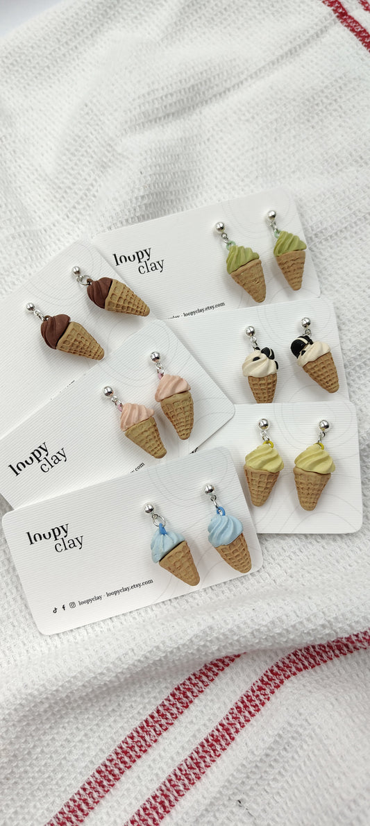 Orecchini cono gelato - Loopy Clay