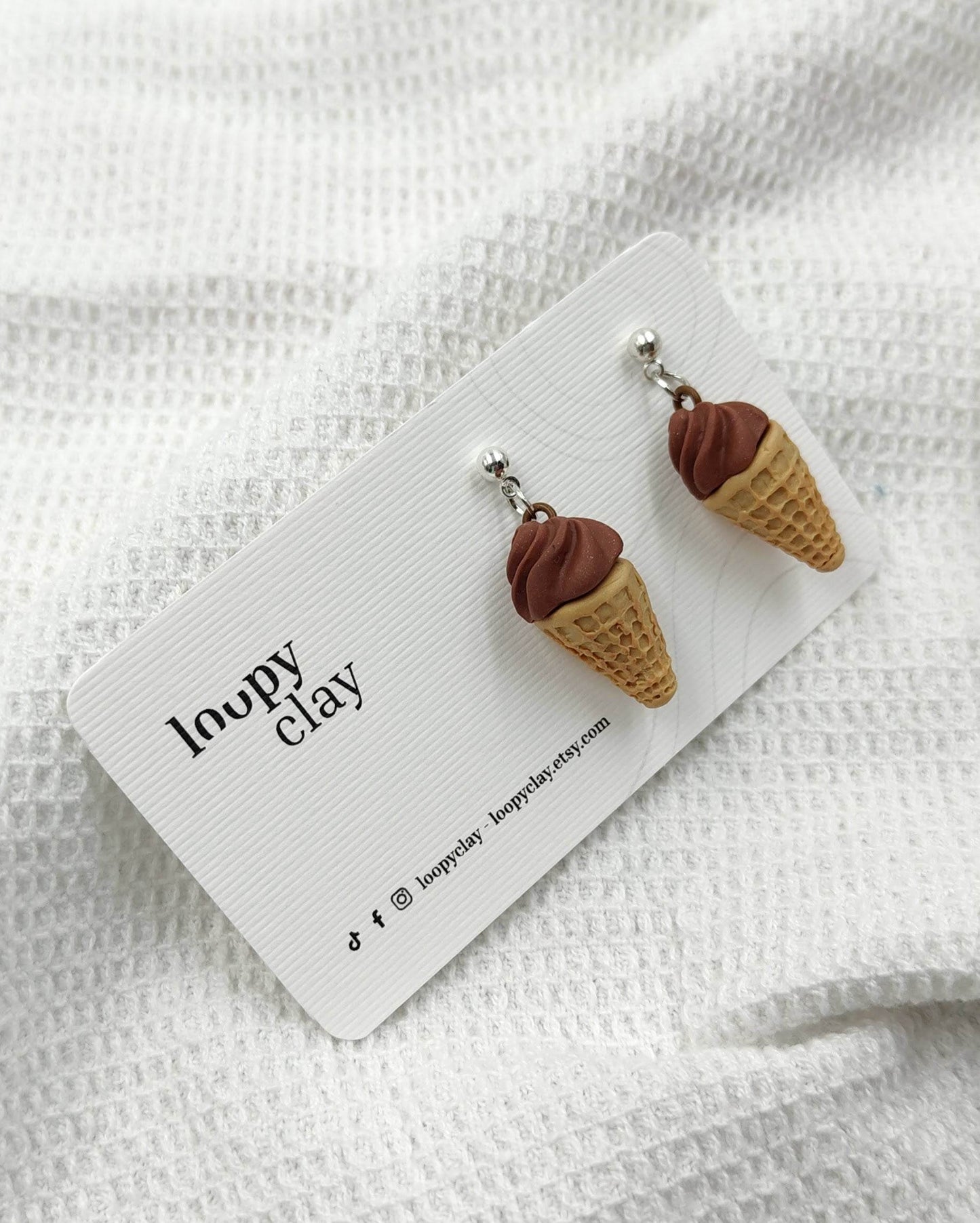 Orecchini cono gelato - Loopy Clay