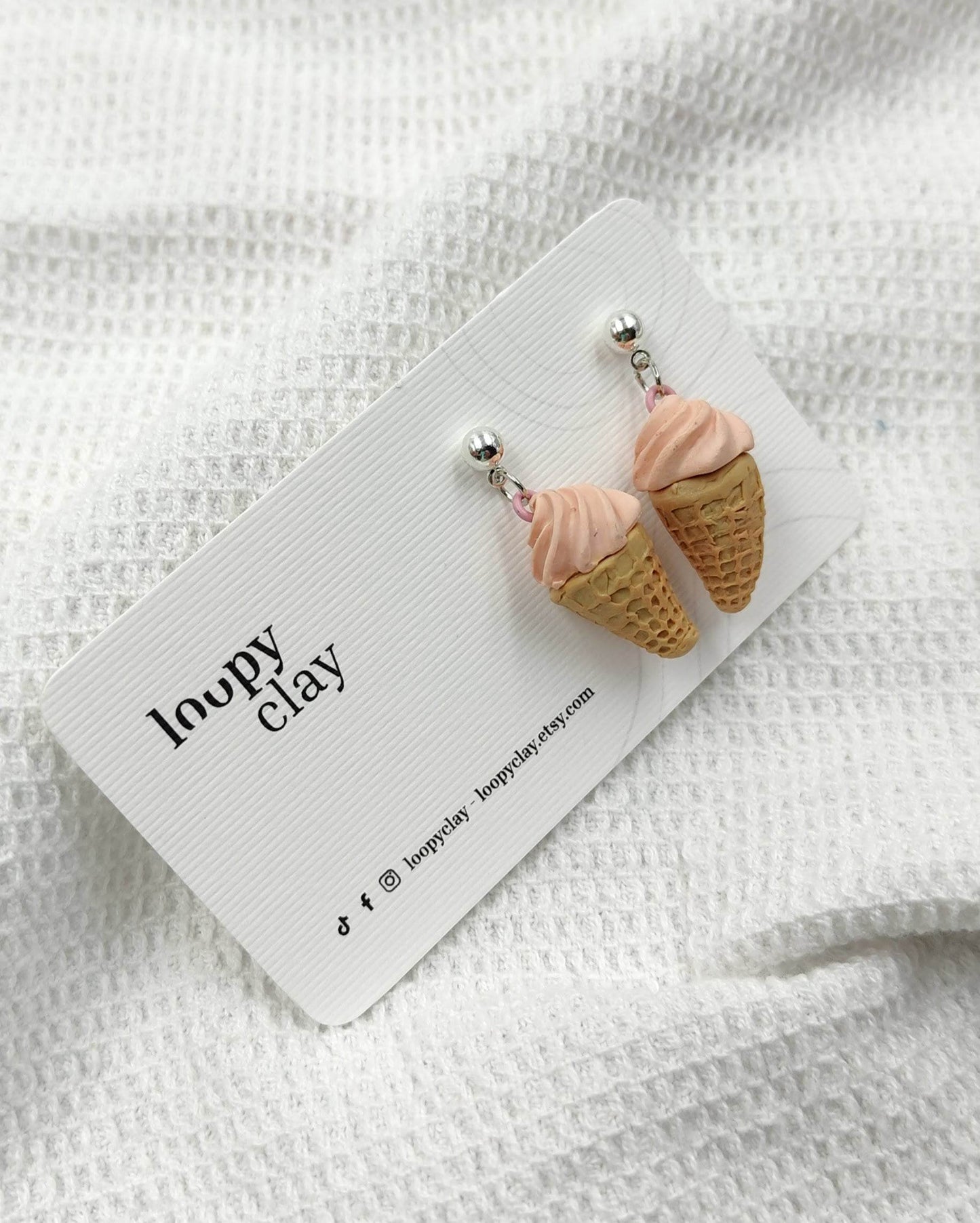 Orecchini cono gelato - Loopy Clay