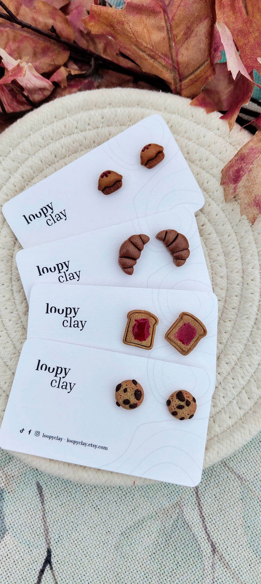 Orecchini piccoli: breakfast collections (II) - Loopy Clay