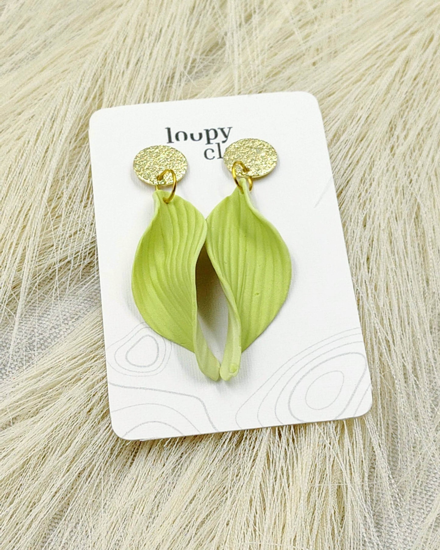 Delicate foglie di campo bicolore, pezzi unici - Loopy Clay