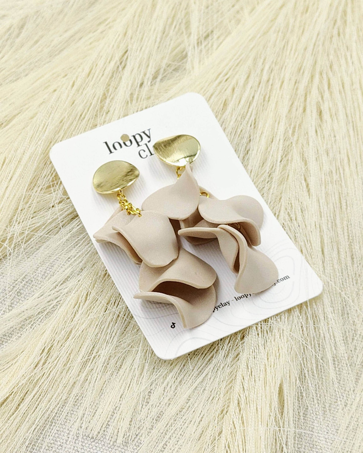 "Whispers of Nature": Nude Handcrafted Earrings for a Delicate Elegance