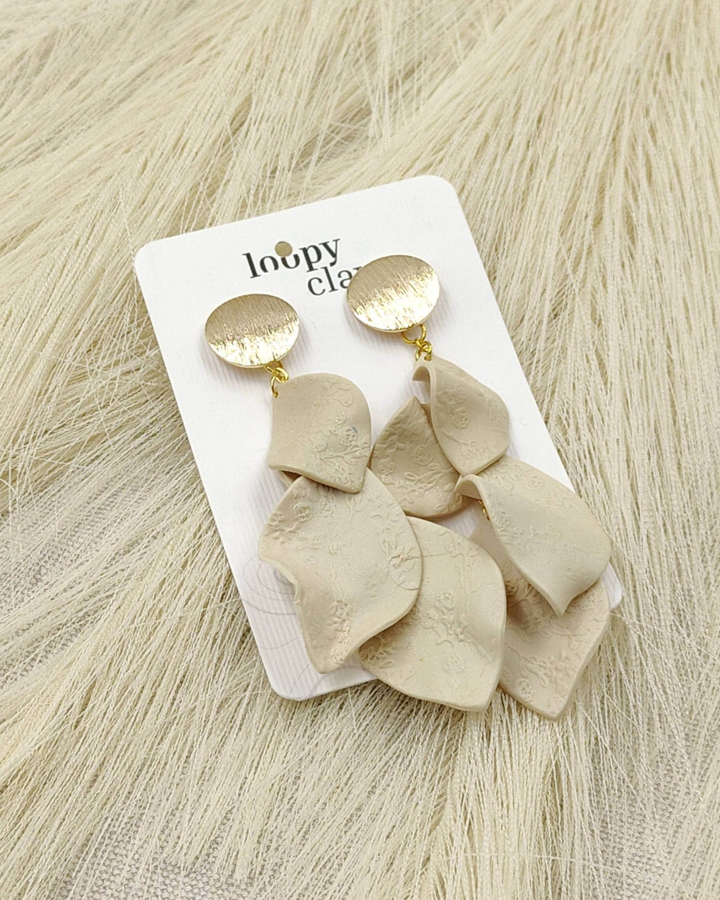 "Whispers of Nature": Nude Handcrafted Earrings for a Delicate Elegance