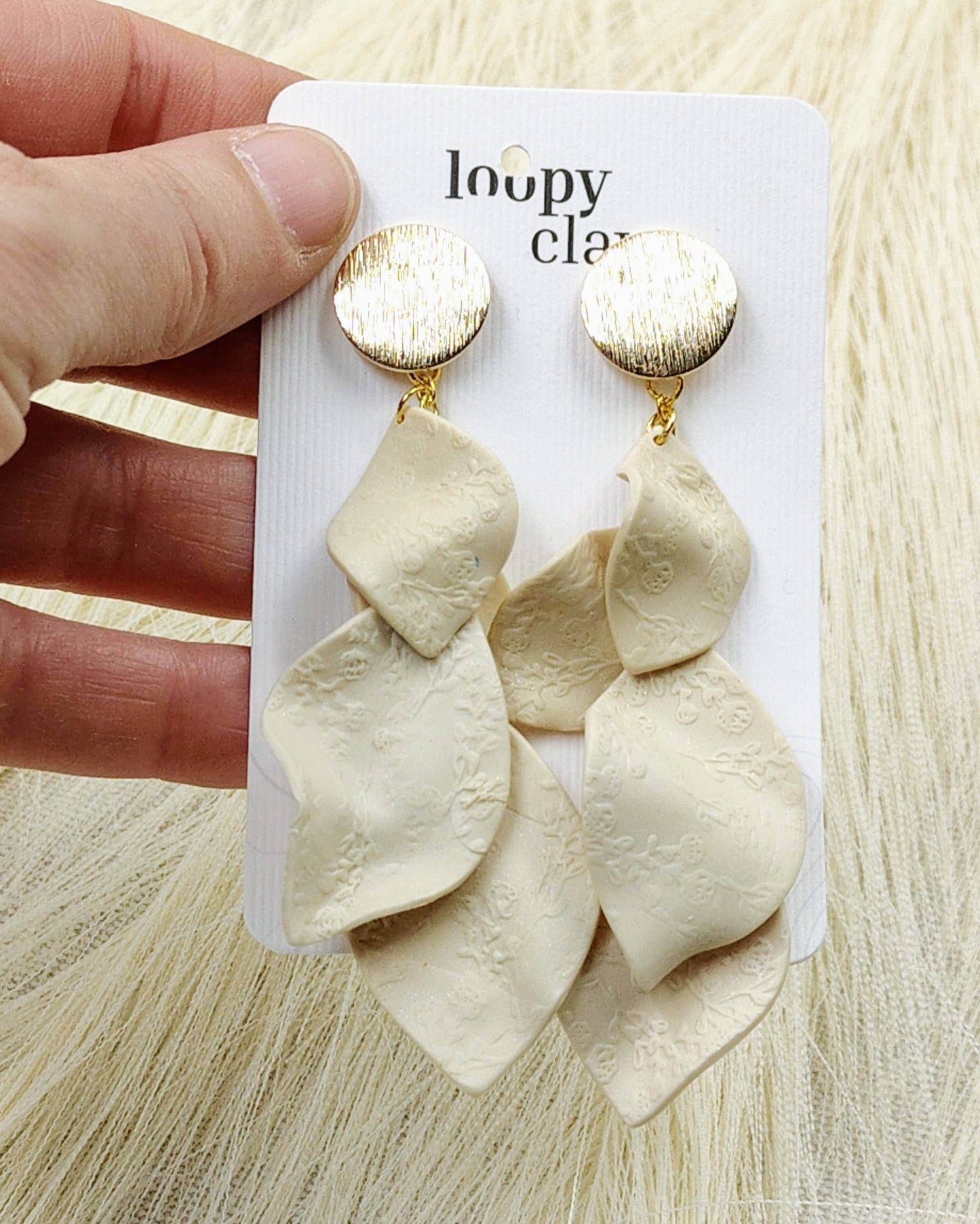 "Whispers of Nature": Nude Handcrafted Earrings for a Delicate Elegance