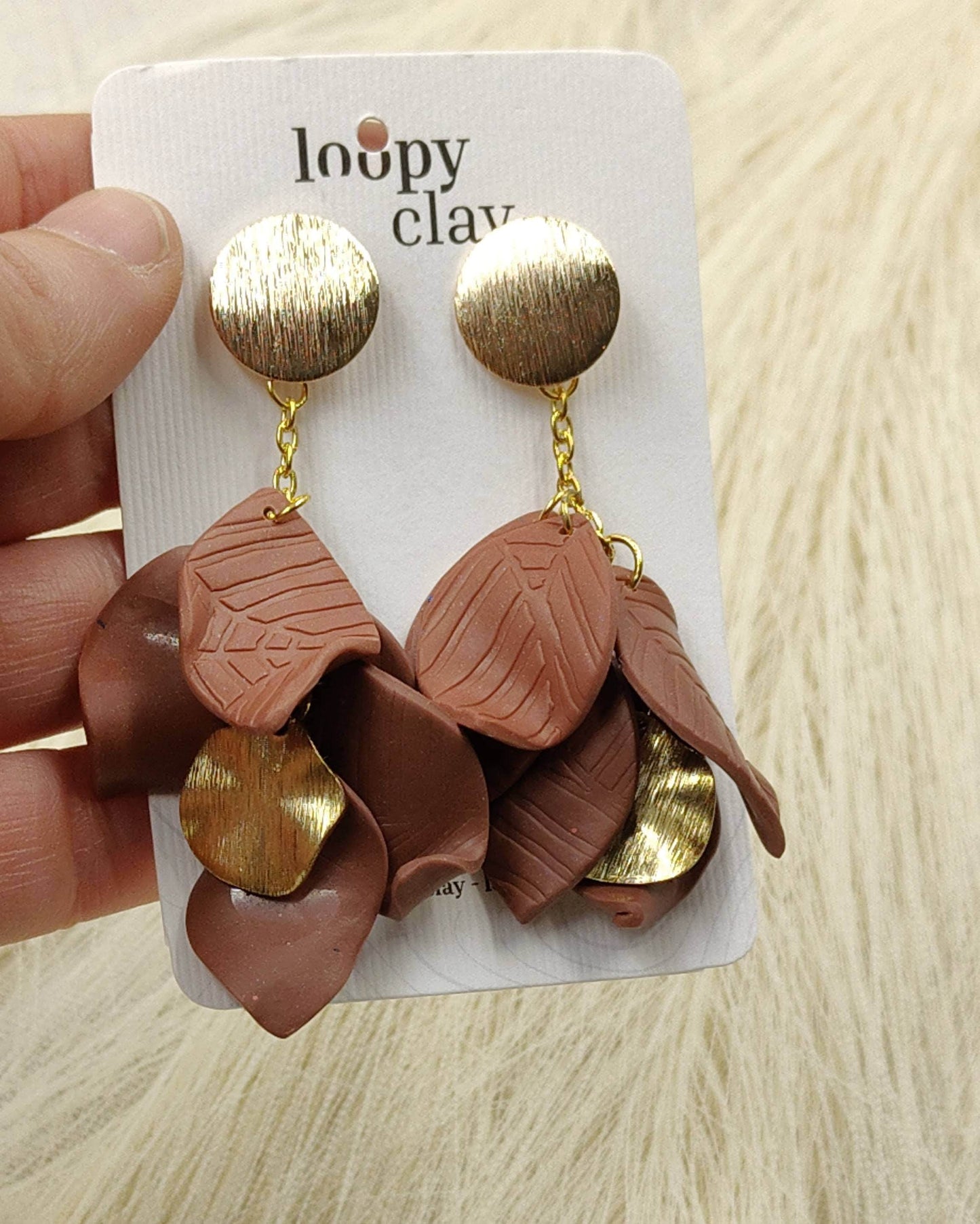 "Whispers of Nature": Nude Handcrafted Earrings for a Delicate Elegance