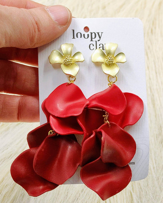 "Rosso Passione": Orecchini Artigianali di colore rosso