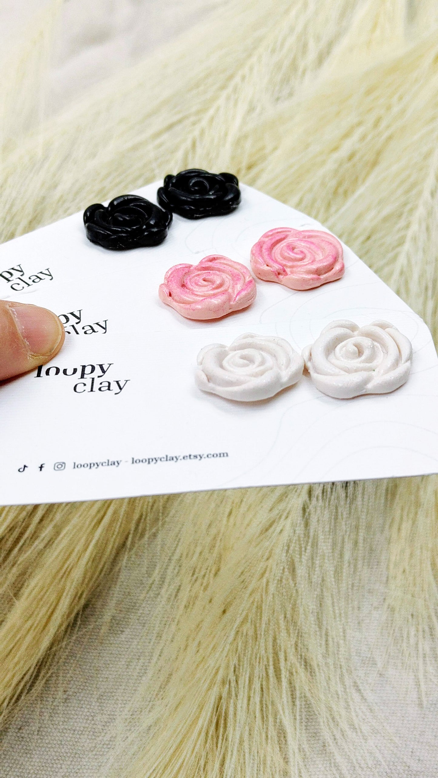 Stylized Rose Stud Earrings
