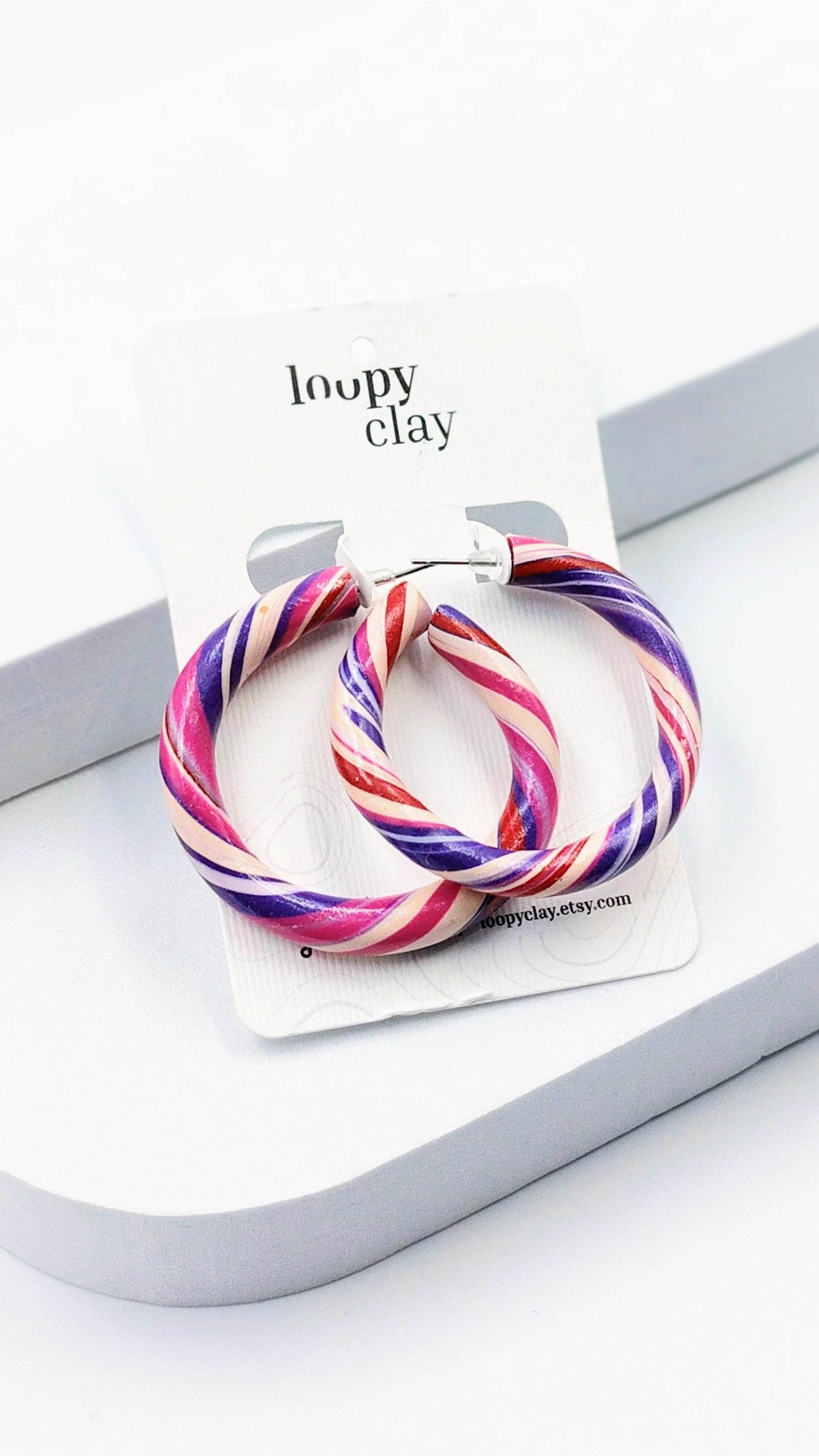 Orecchini grandi a Cerchio multicolor - Loopy Clay