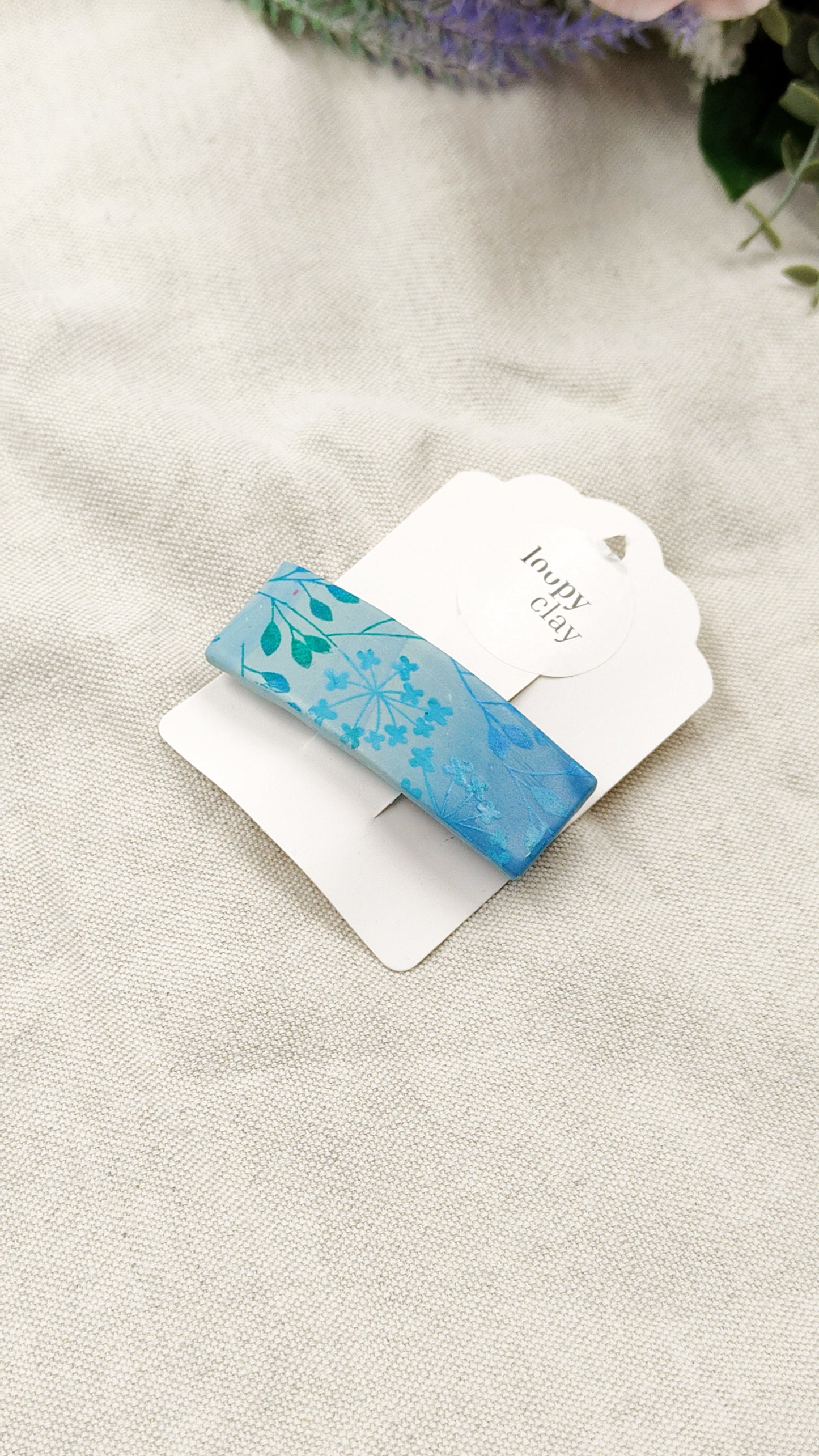 Hair clips with painted flowers