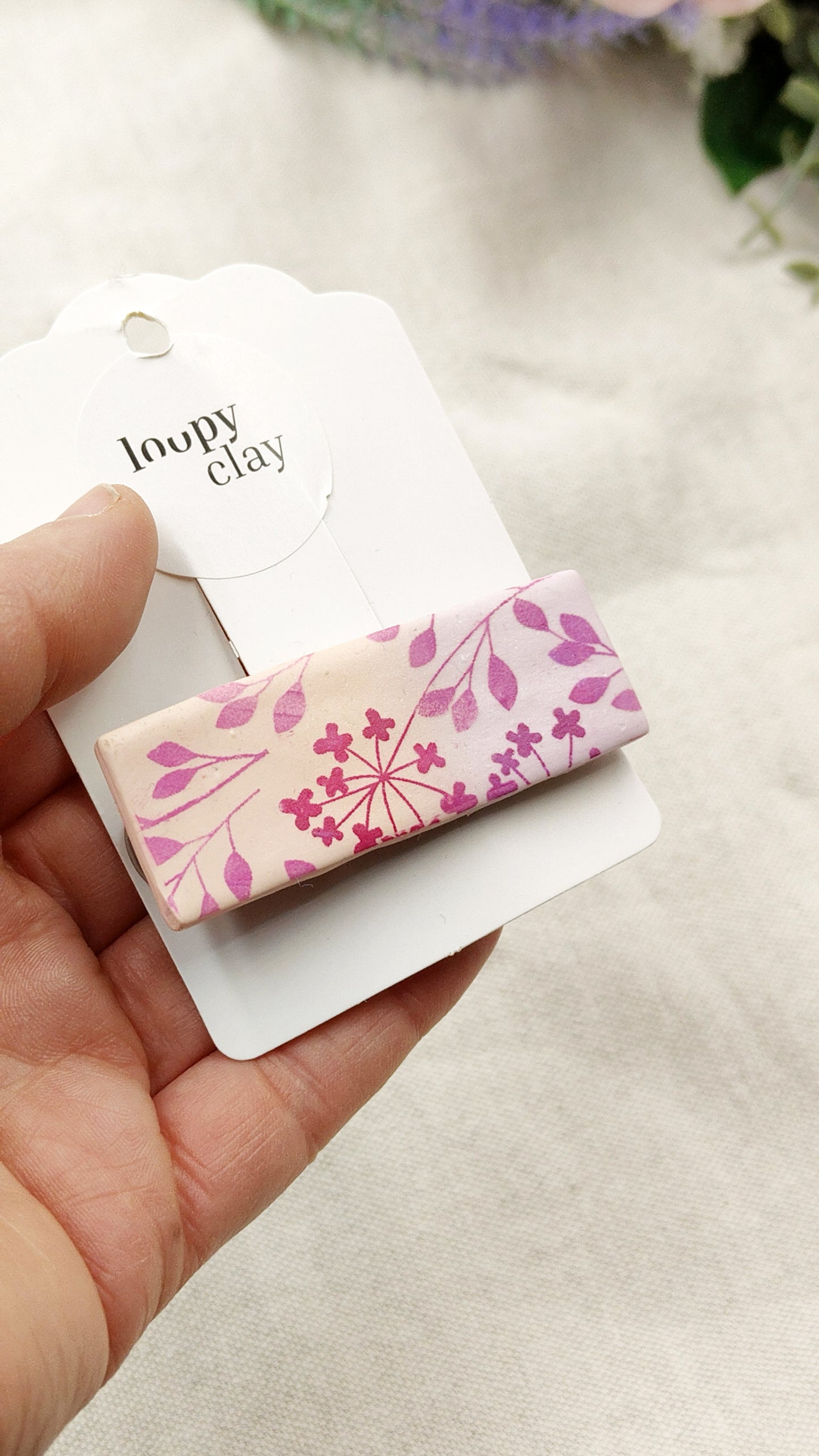 Fermagli capelli con fiori dipinti