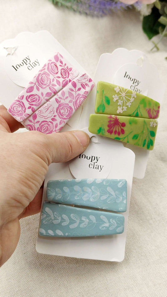 Collezione Asimmetrie Floreali| Fermagli capelli artigianali