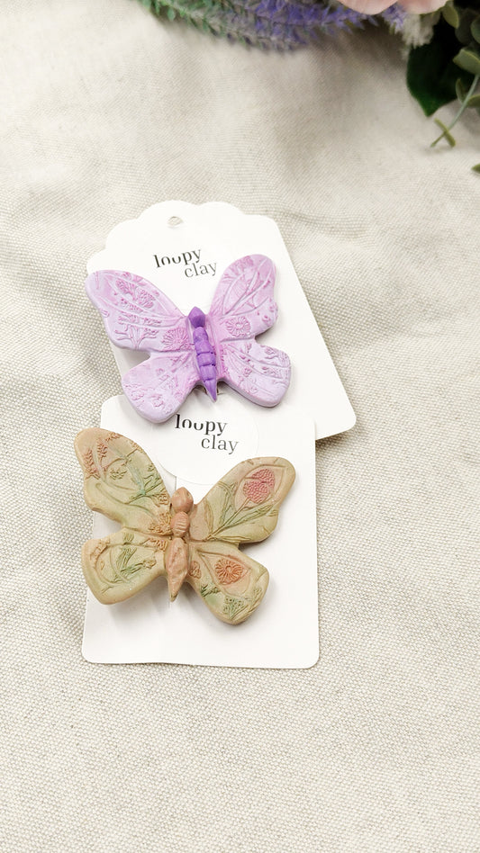 Butterfly and flower hair clip