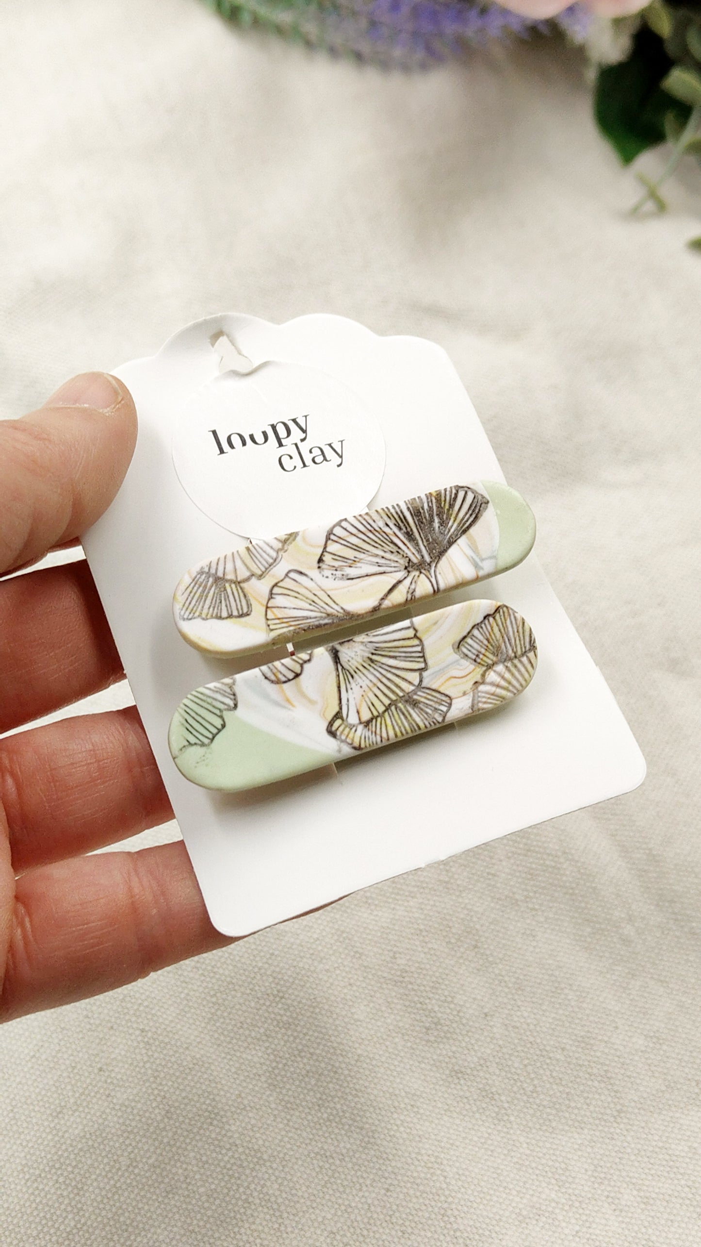 Hair clips with bamboo and delicate patterns