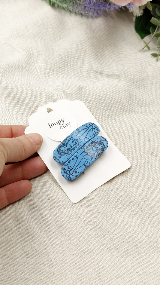 Hair clips with dreamy girl