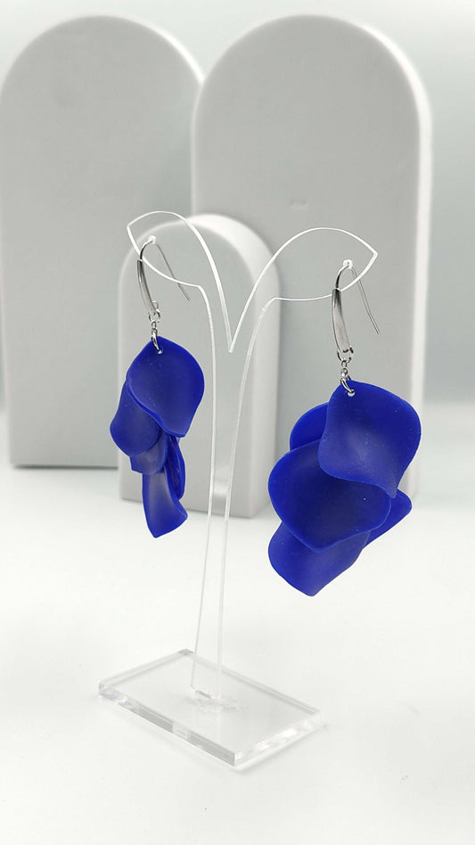 Orecchini Pendenti Orizzonte Blu | Blu Intenso e Acciaio