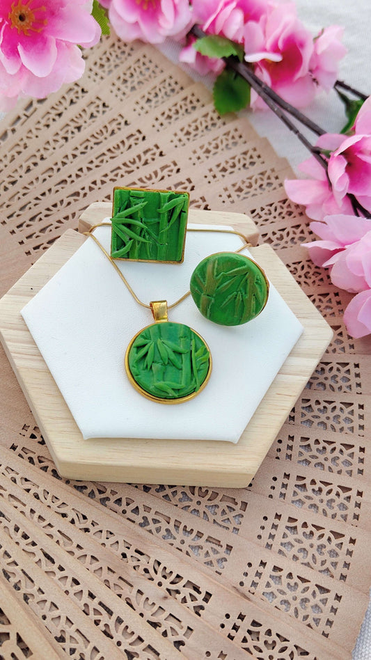 Anello Bamboo Forest Cameo Circle | I Love Japan