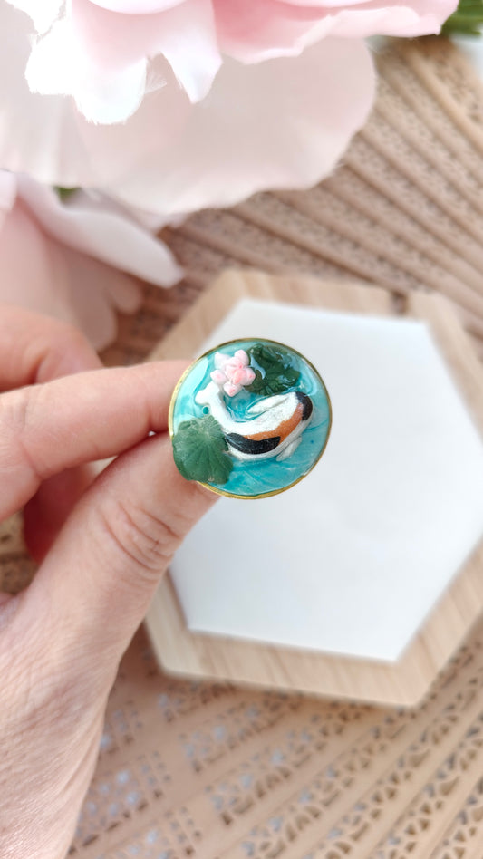 Anello Tondo carpe Koi "En no Inochi" (Cerchio della Vita)
