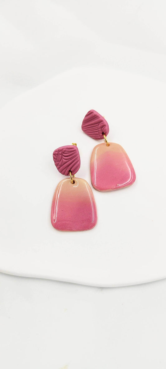 Orecchini pendenti Romantici Sfumature del Rosa - Loopy Clay