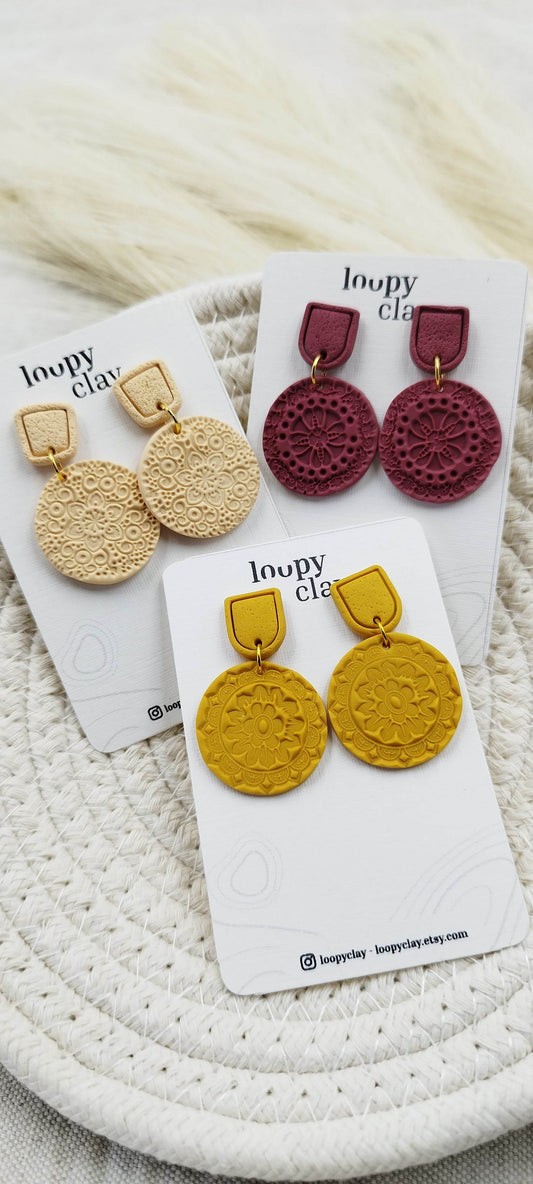 Orecchini Pendenti etnici eleganti e leggeri - Loopy Clay