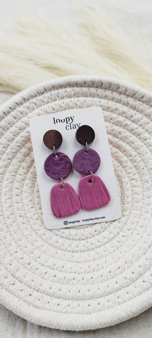 Orecchini Pendenti etnici - Loopy Clay