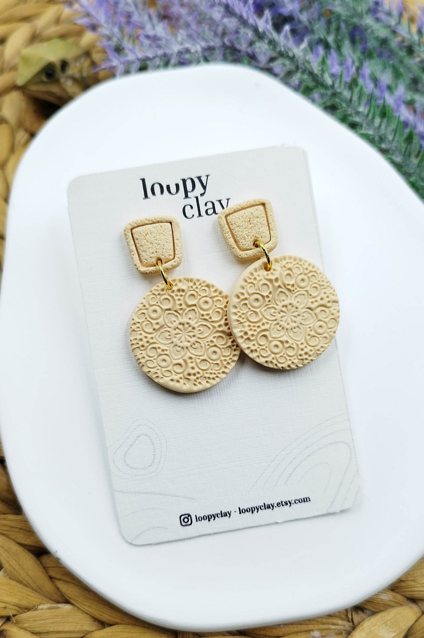 Orecchini Pendenti etnici eleganti e leggeri - Loopy Clay