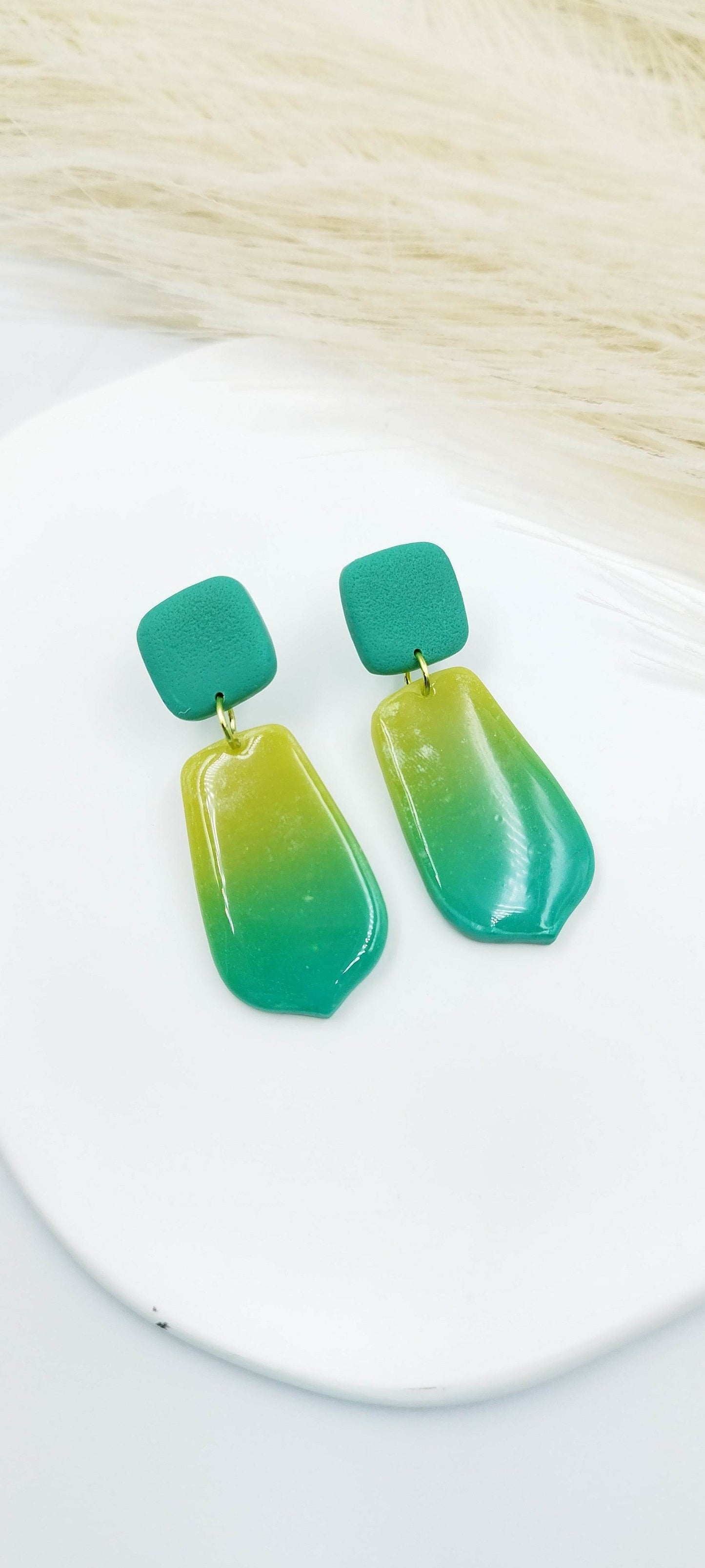 Orecchini pendenti sfumature turchesi - Loopy Clay