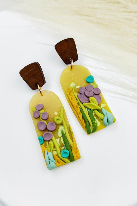 Orecchini Pendenti prato fiorito - Loopy Clay