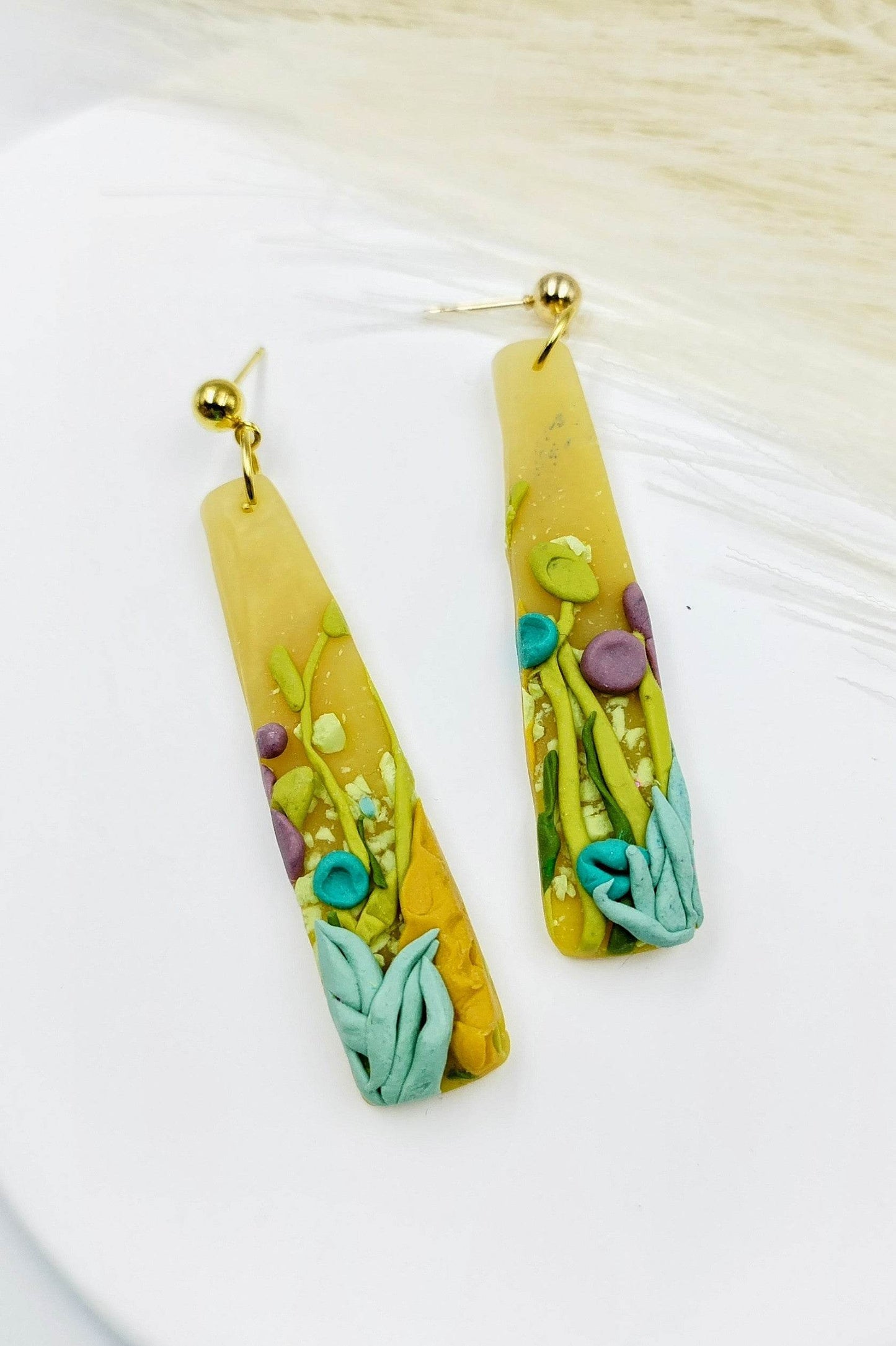 Orecchini Pendenti prato fiorito - Loopy Clay