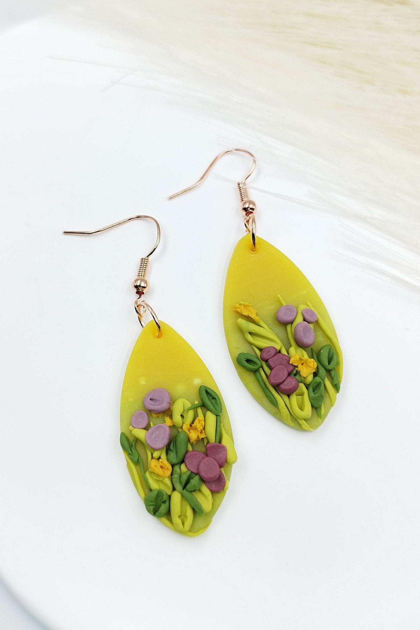Orecchini Pendenti prato fiorito - Loopy Clay