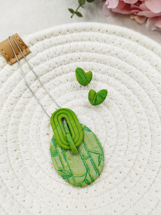 Collana design stile etnico - motivo bambu - Loopy Clay