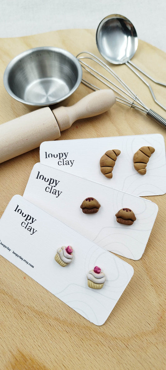 Orecchini piccoli: breakfast collections (I) - Loopy Clay