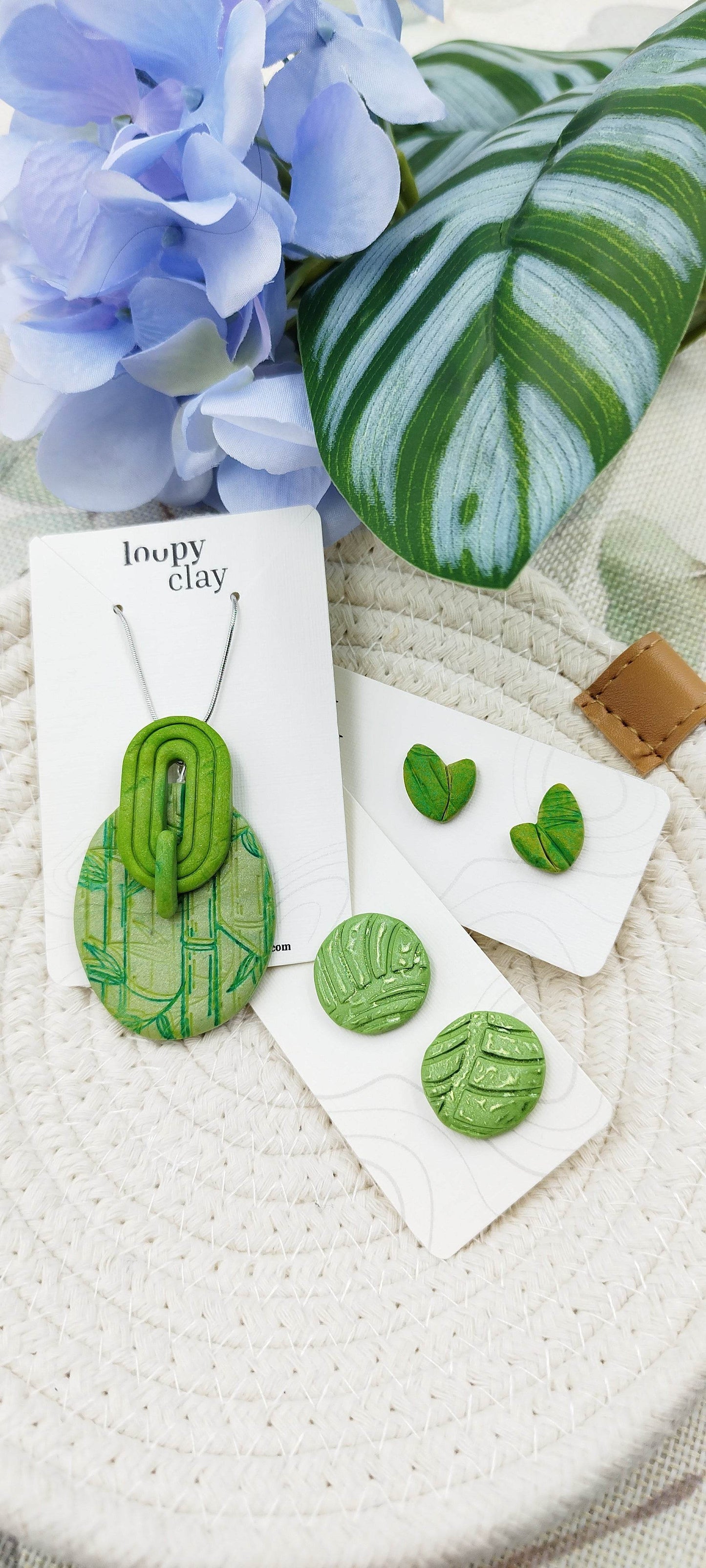 Collana design stile etnico - motivo bambu - Loopy Clay