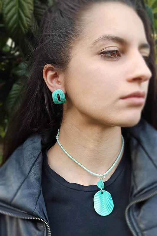 Orecchini moderni Huggies line - Loopy Clay