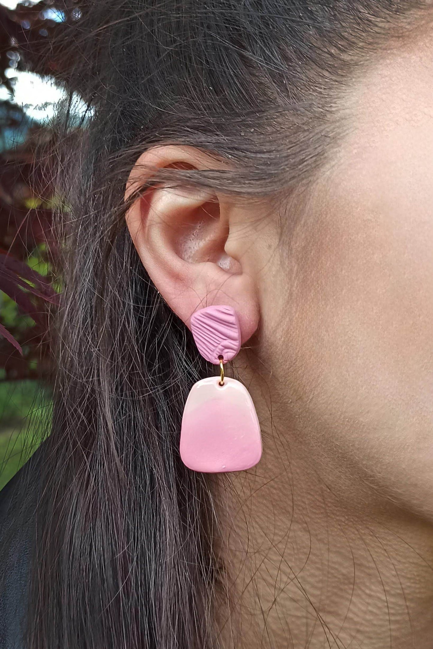 Orecchini pendenti Romantici Sfumature del Rosa - Loopy Clay