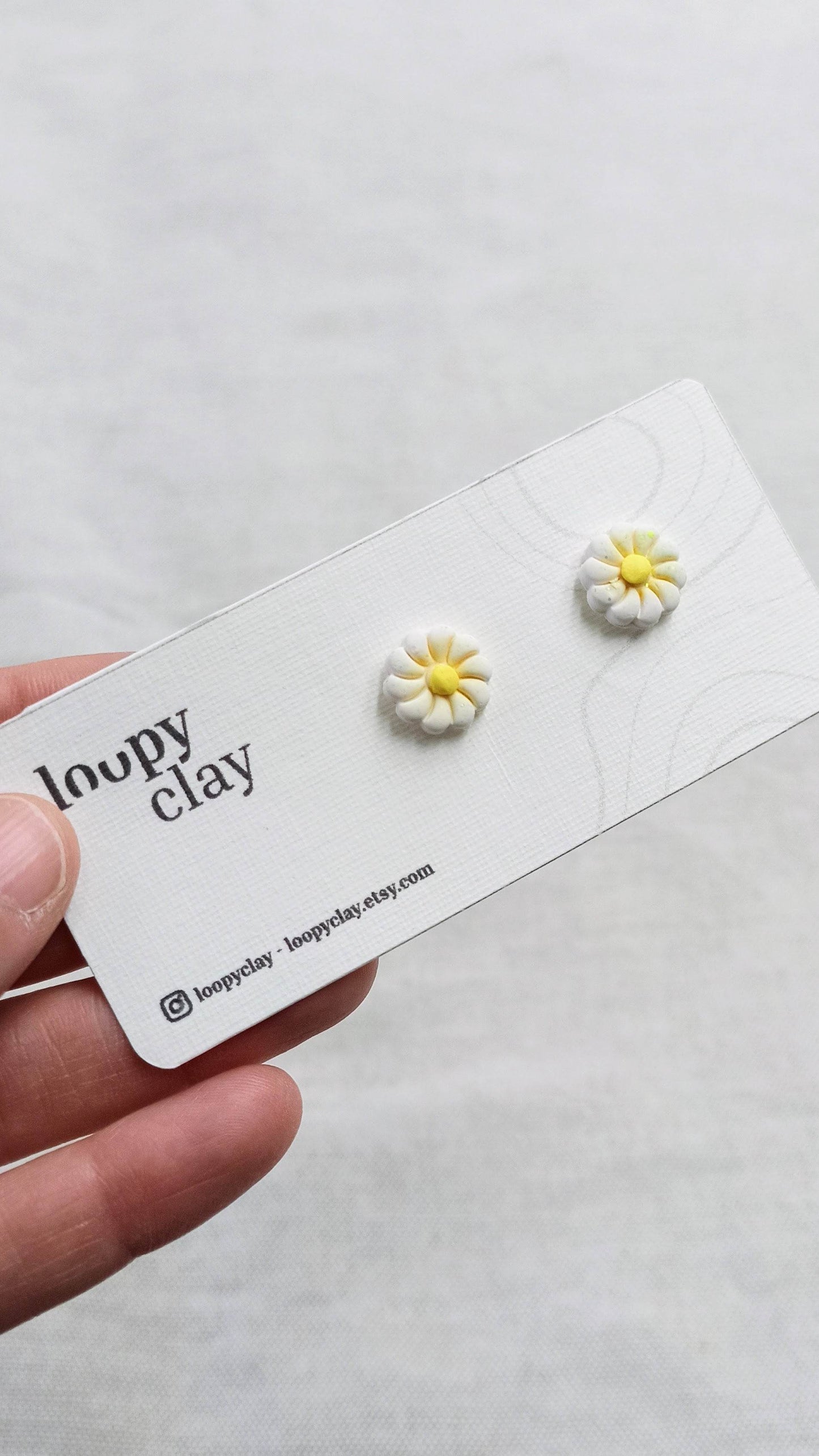 Orecchini Margherite Girasole, Orecchini minimal - Loopy Clay