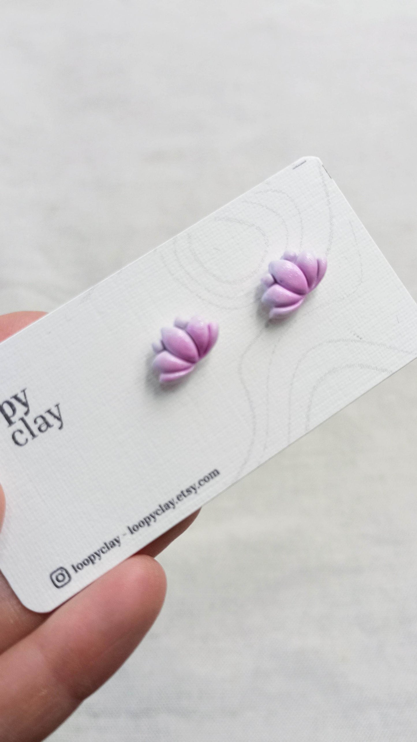 Orecchini mini ninfee - eleganza orientale - Loopy Clay