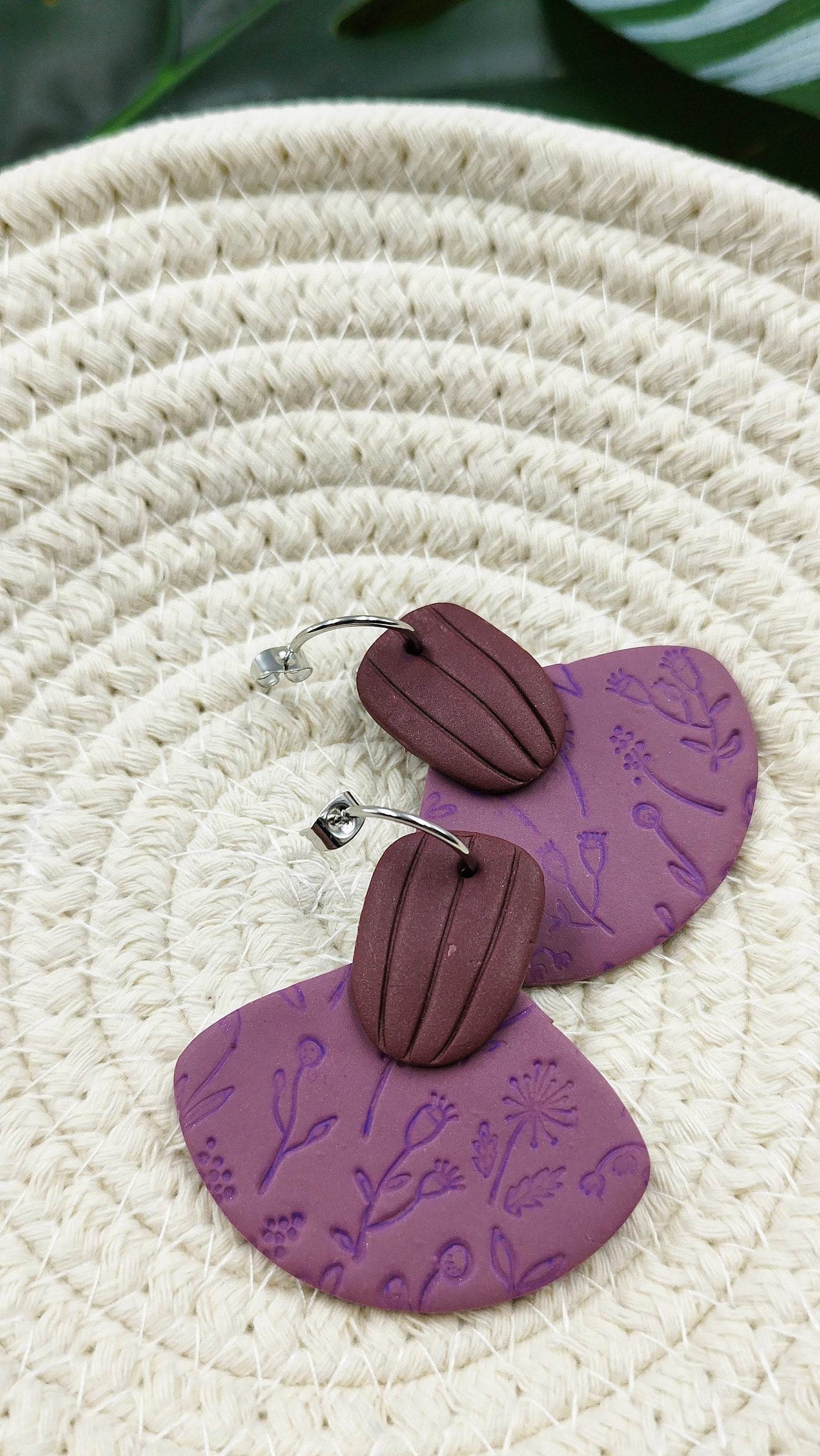 Orecchini Pendenti etnico moderno - Loopy Clay