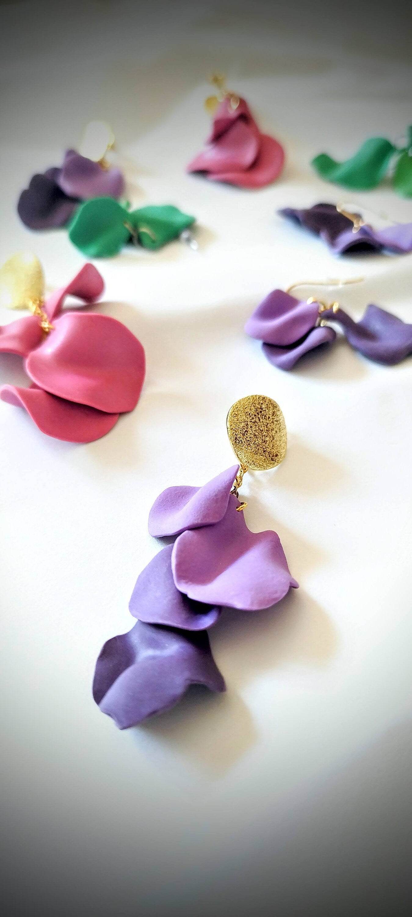 Orecchini Petali di Fiore delicati - Loopy Clay