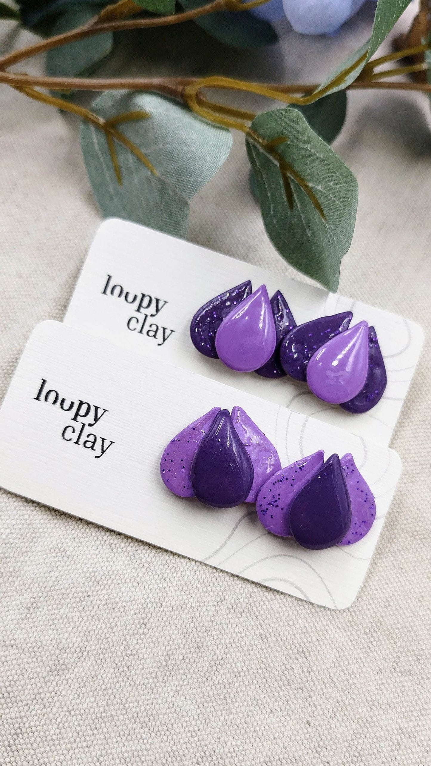 Orecchini copri lobo bocciolo - Loopy Clay