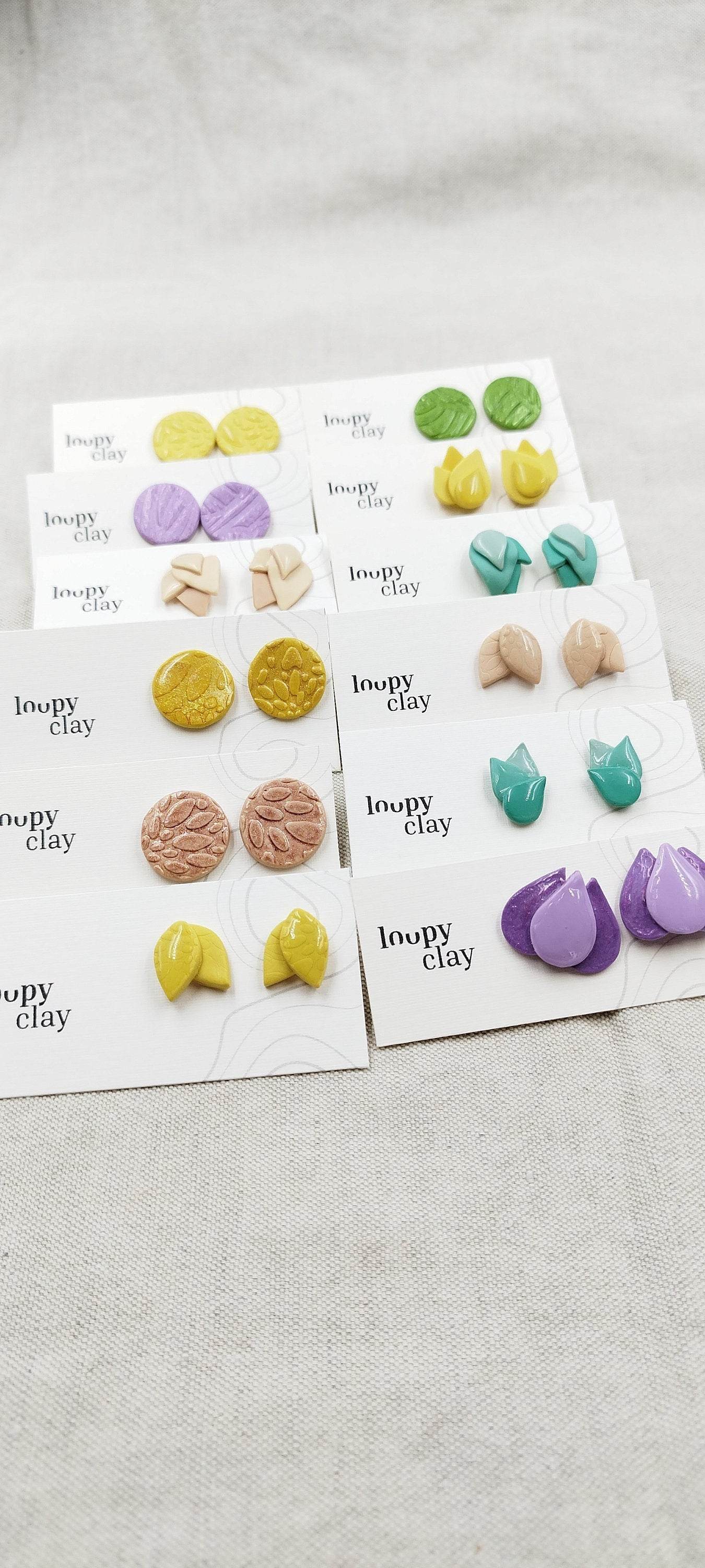 Orecchini copri lobo bocciolo - Loopy Clay