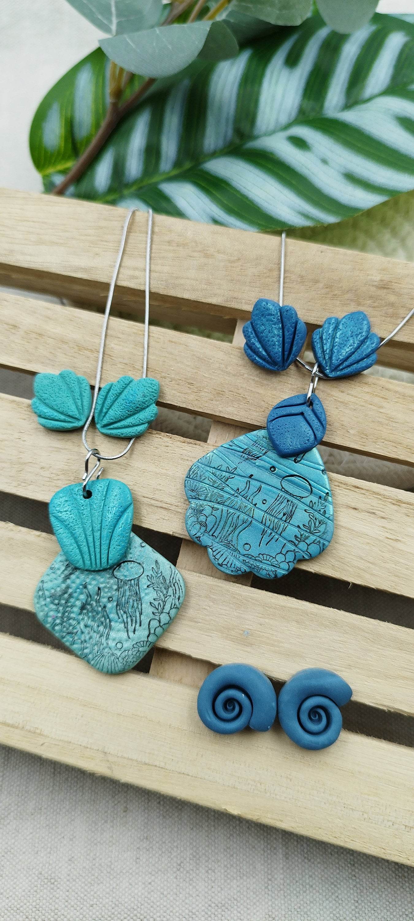 Collana con Ciondolo conchiglie - tema marino - Loopy Clay