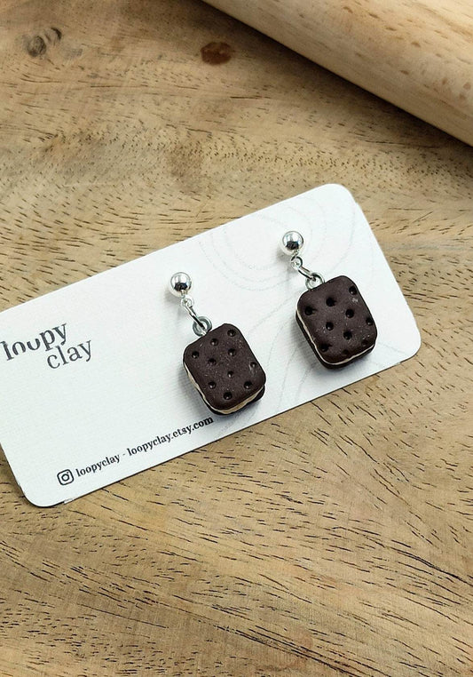 Orecchini Divertenti con biscotto alla crema - Loopy Clay