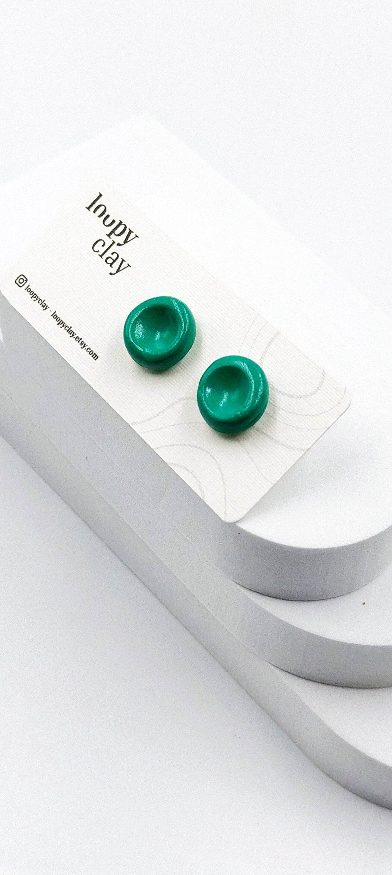 Orecchini a bottone dots - Loopy Clay