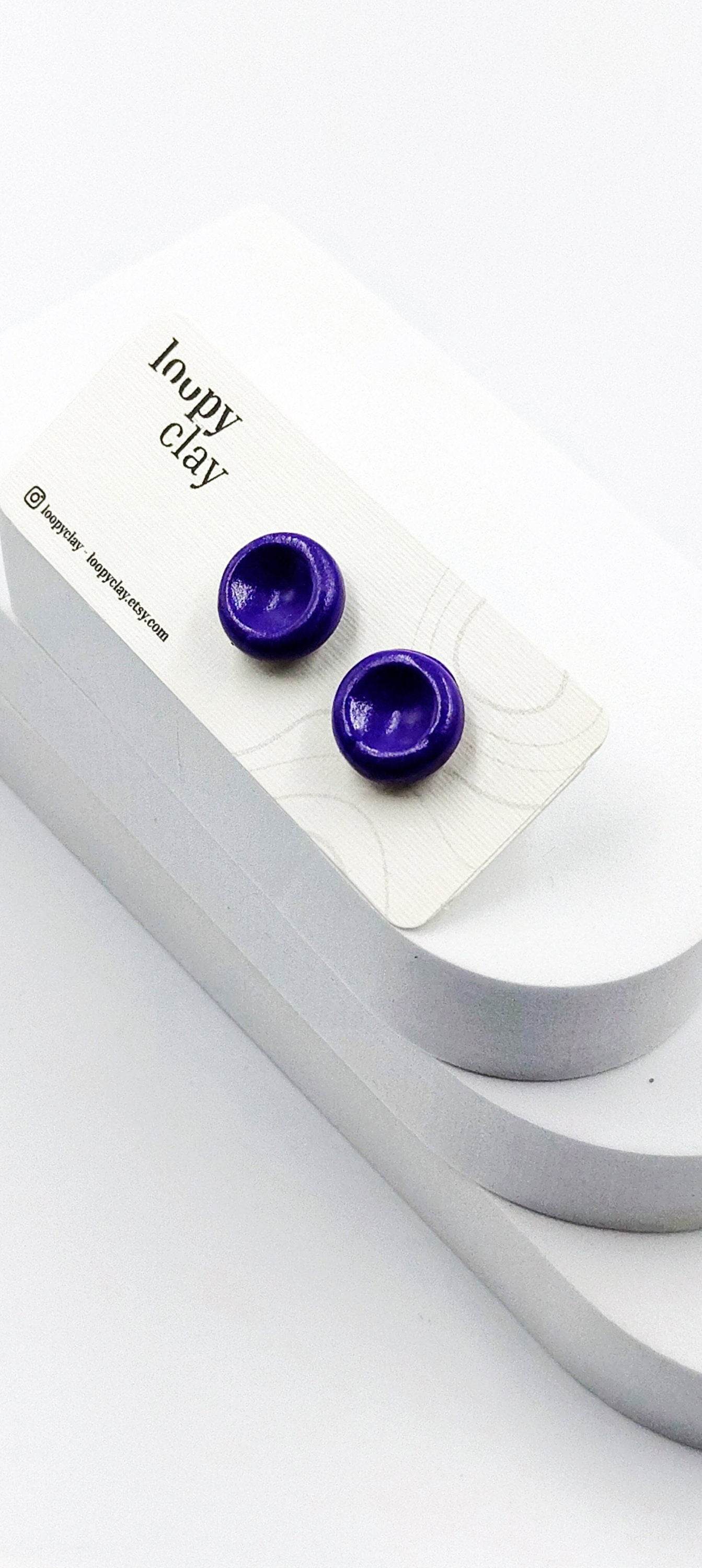 Orecchini a bottone dots - Loopy Clay