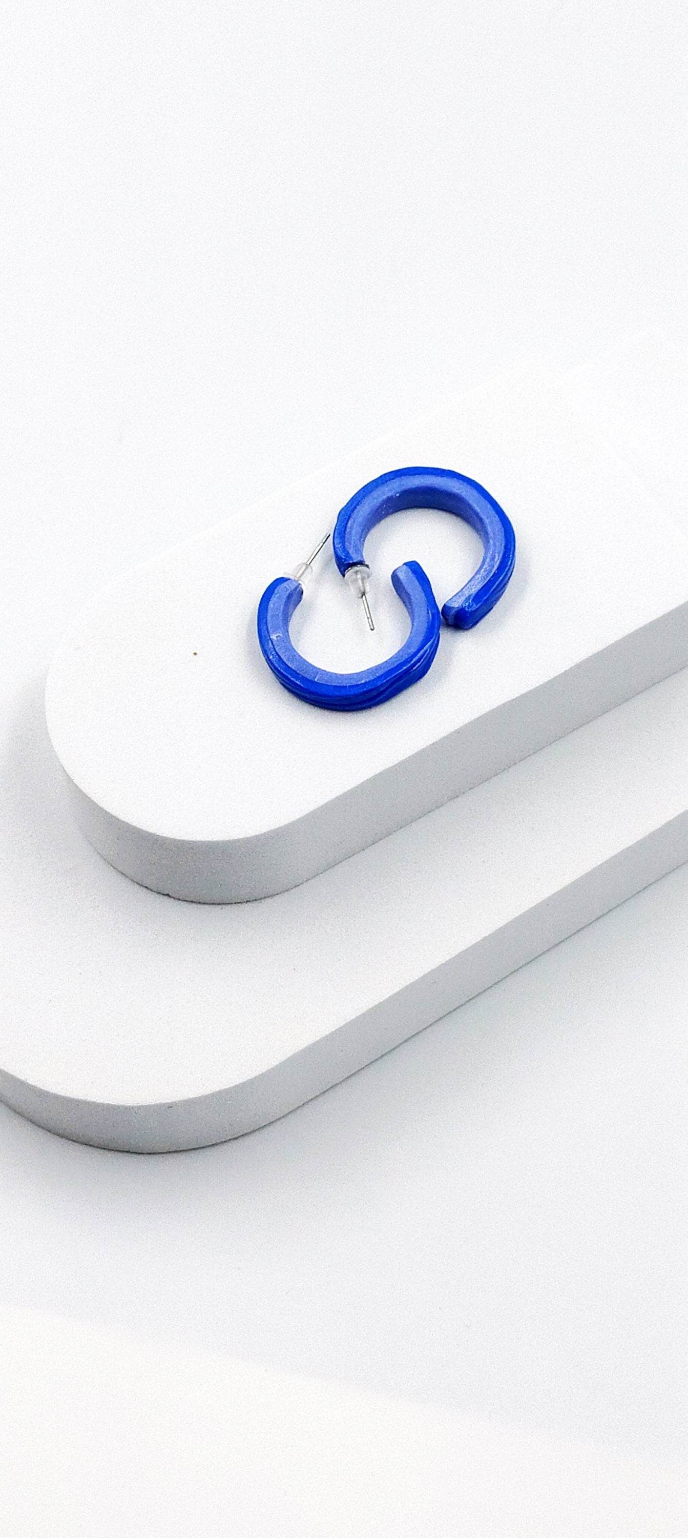 Orecchini a Cerchio texture Bicolore - Loopy Clay
